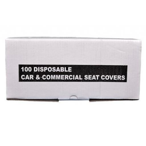 White Disposable Seat Covers- 13 micron (100) - Car Van Valeting Valet Protection Mechanic Garage