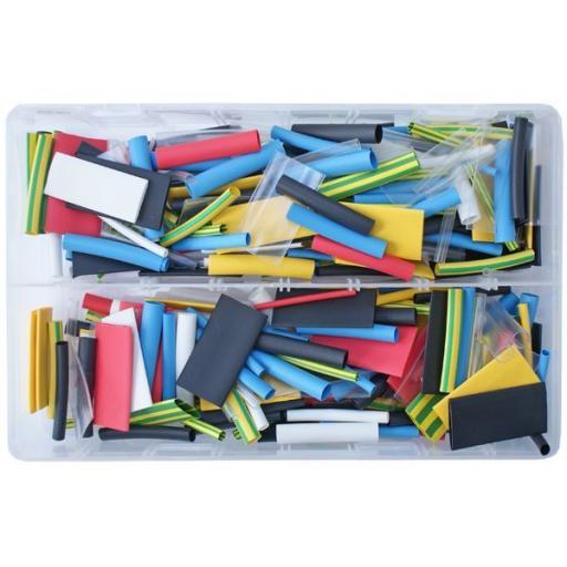 Assorted Box of 2:1 Coloured Heatshrink Mix - Assorted Coloured 2:1 Heat Shrink Wrap Sleeving Car Auto Wiring cable Electrical Black  Tube Sleeving 