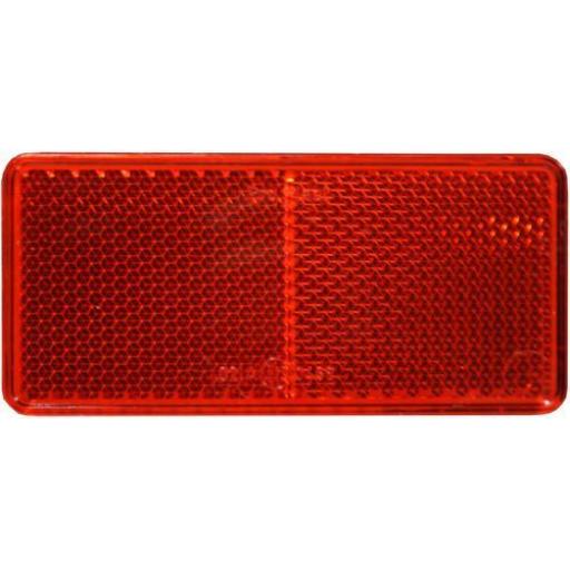 Reflector - Red (5) - Self Adhesive Stick On Rear Reflectors 94mm x 44mm - Trailers, caravan, gateposts,car , van, lorry,Towing Safety