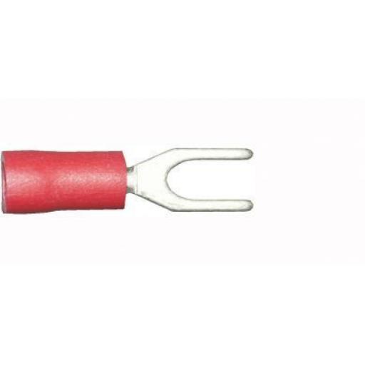 Red Fork 3.2mm (6BA)(crimps terminals)  - Red Car Auto Van Wiring Crimp Electrical Crimping Fork Connectors - Auto Electric Cable Wire