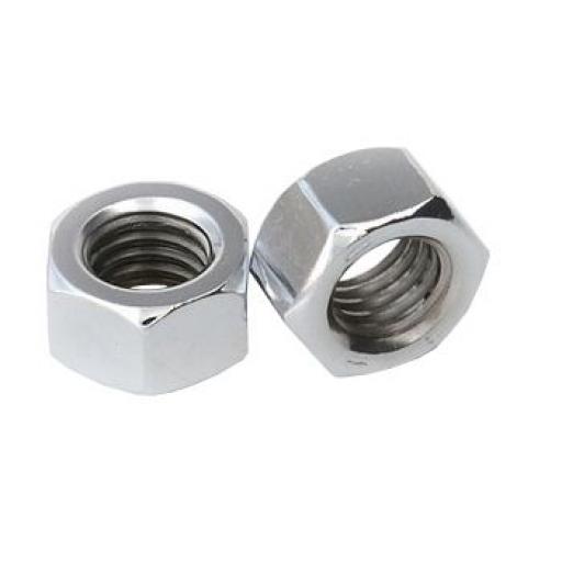 Steel Nuts 3/8 (BZP) UNF (50) - Imperial UNF Standard Hex BZP use with bolts, washers, set screws, fasteners