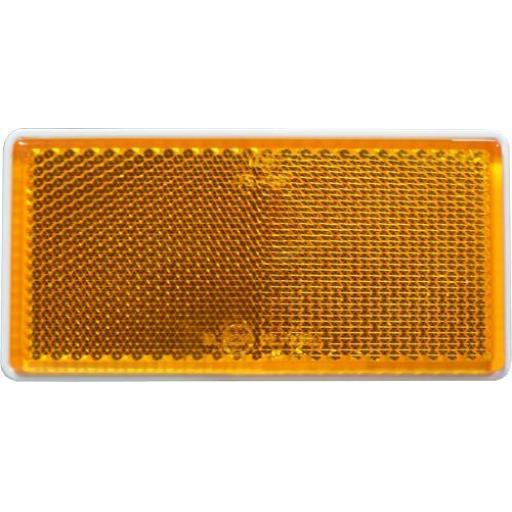 Reflector - Amber (5)  - Self Adhesive Stick On Rear Reflectors 94mm x 44mm - Trailers, caravan, gateposts,car , van, lorry ,Towing Safety