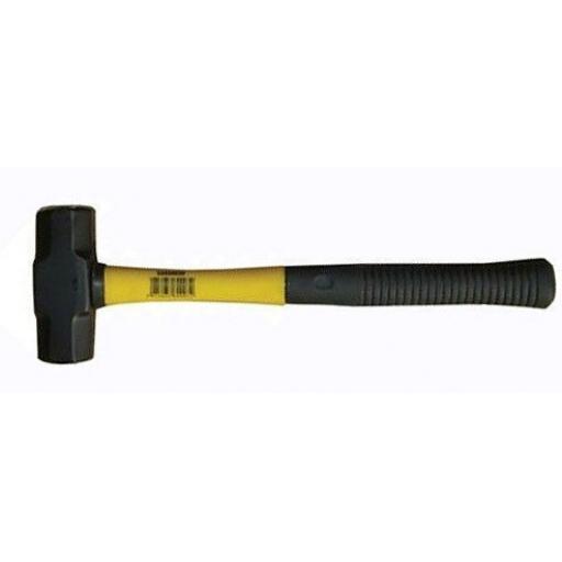 Sledge Hammer 3lb (48oz) x 15" long - Sledge Lump Hammer Short Absorbing Fibreglass Shafted Handle 
