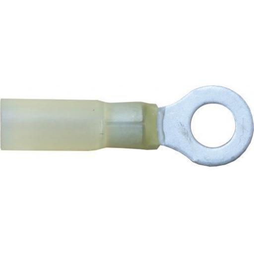 Yellow Heatshrink Ring 6.4mm (25)  - Heatshrink Wiring Terminals Crimp 3:1 Adhesive Lined  Heat Shrink Waterproof