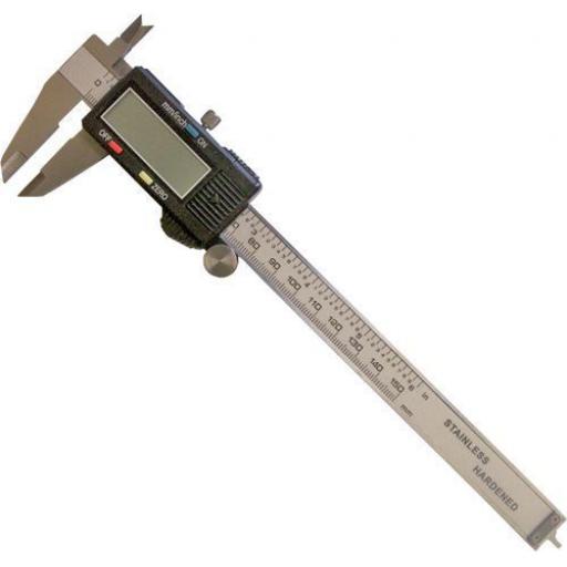 Silverline Digital Vernier Calipers (150mm) - Stainless Steel Micrometer Gauge Measuring Tool
