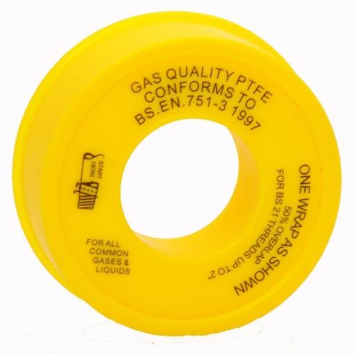 PTFE GAS TAPE - Non Adhesive Thread & Compression Joint Seal Sealing Plumber Pipe Thread Seal