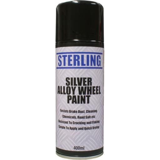 Sterling Silver "Alloy Wheel" Paint Aerosol/Spray (400ml) - Car Van Auto Truck Lorry Motorbike Boat Bodyshop Paint