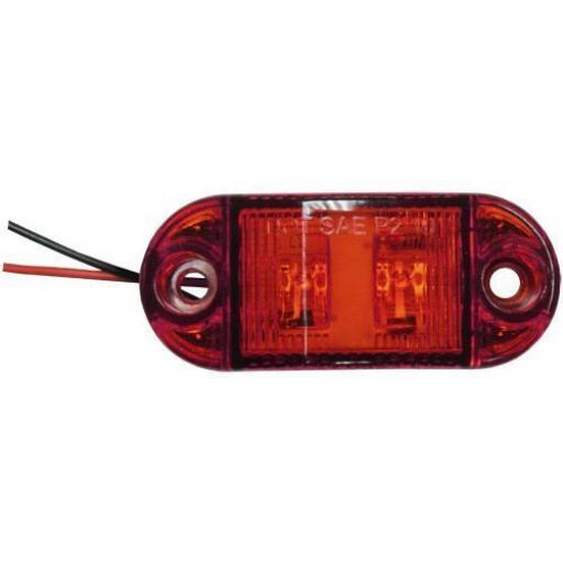 LED Side Marker (Red) - Side Marker Lights Lamp Truck Van Lorry Trailer Indicators 12V 24V