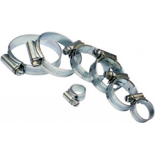 Hose Clips, mixed sizes (100) - Petrol Diesel Hose Pipe Tube Clamp Clips Water  Air line Fuel 