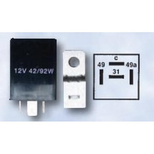 Flasher Unit (12v) - 4 Pin Electronic Flasher Hazard Indicator Relay Unit