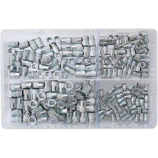 Assorted Box of  Nutserts 4mm-8mm (200) - Serrated Steel Nut Inserts blind nutserts Rivnuts grooved knurled 4 5 6 8 mm