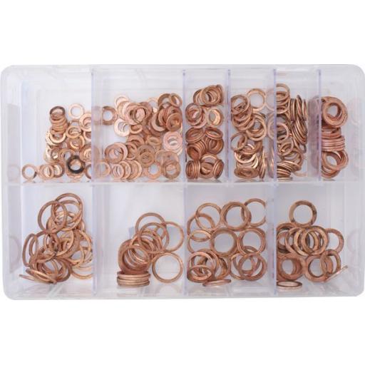Assorted Box of Fuel injection copper washers - Car Engine Injector Holder Seal 