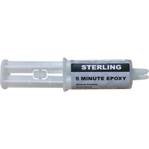 Sterling Epoxy Resin Double Syringe - Adhesive Glue Metal Rubber Glass Plastic 