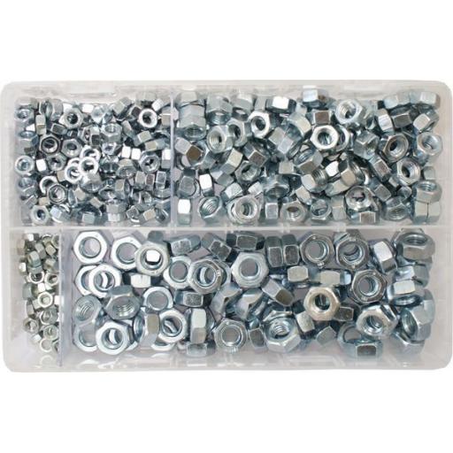 Assorted Steel Nuts M5-M10 BZP (450) used with Nuts and Flat Washers 8.8 High Tensile Fasteners Bolts Set Screws Metric