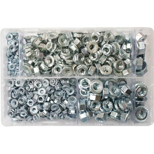 Assorted Flanged Nuts Metric (370) used with Nuts and Flat Washers 8.8 High Tensile Fasteners Bolts Set Screws Metric