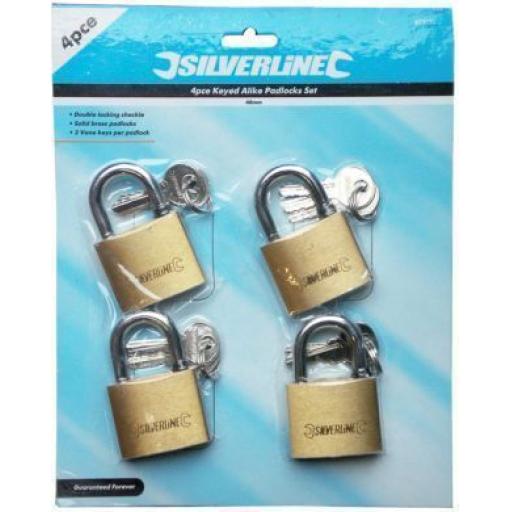 Keyed Alike (4 x 40mm security padlocks) - 8 keys Tool Locker Security Lock Shed Gate Luggage
