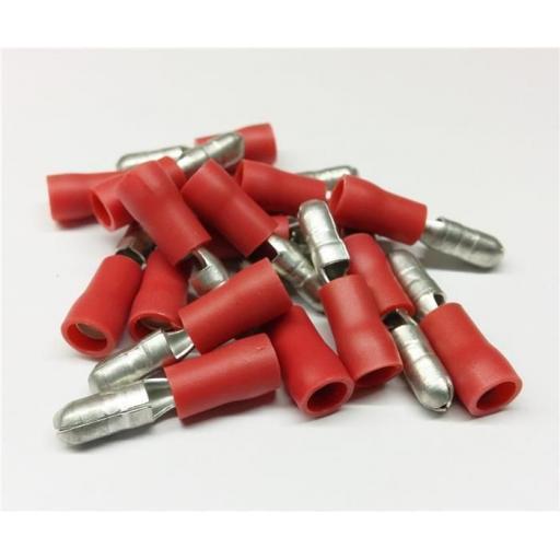 Red Bullet 4.0mm(crimps terminals)  - Red Car Auto Van Wiring Crimp Electrical Crimping Bullet Connectors - Auto Electric Cable Wire
