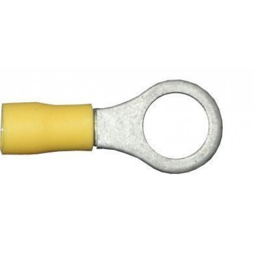 Yellow Ring 10.5mm (3/8) (crimps terminals) - Yellow Car Auto Van Wiring Crimp Electrical Crimping Ring Joiner Connectors - Auto Electric Cable Wire