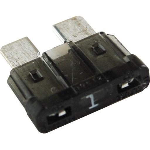 Blade Fuses 1 Amp (Black) - Black Standard Blade Wedge Spade Fuse - Car Van Truck Lorry Auto Tractor Marine Boat Wire Cable Wiring Electric