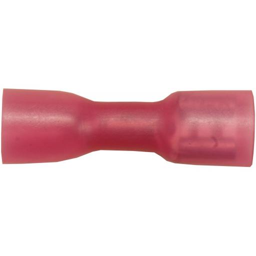 Red Female Spade 6.3mm (heatshrink) - Fully Insulated (25)